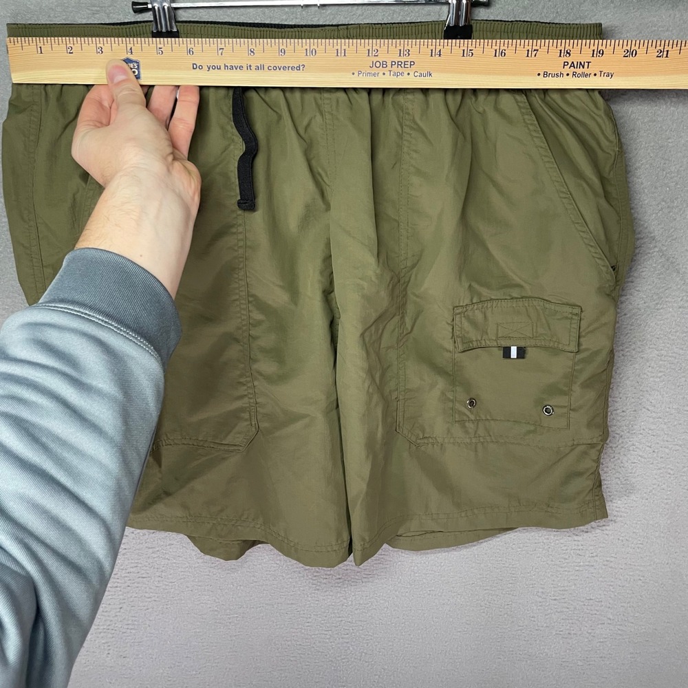 St‎ Johns Bay Swim Trunks Mens XXL Green Cargo Belted Nylon - Picture 4 of 7